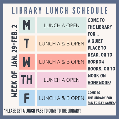 Lunch schedule